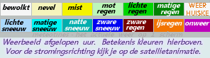WEERHUISKE.nl - De verklaring van de kleuren bij het weerradar kaartje wat hieronder staat afgebeeld.